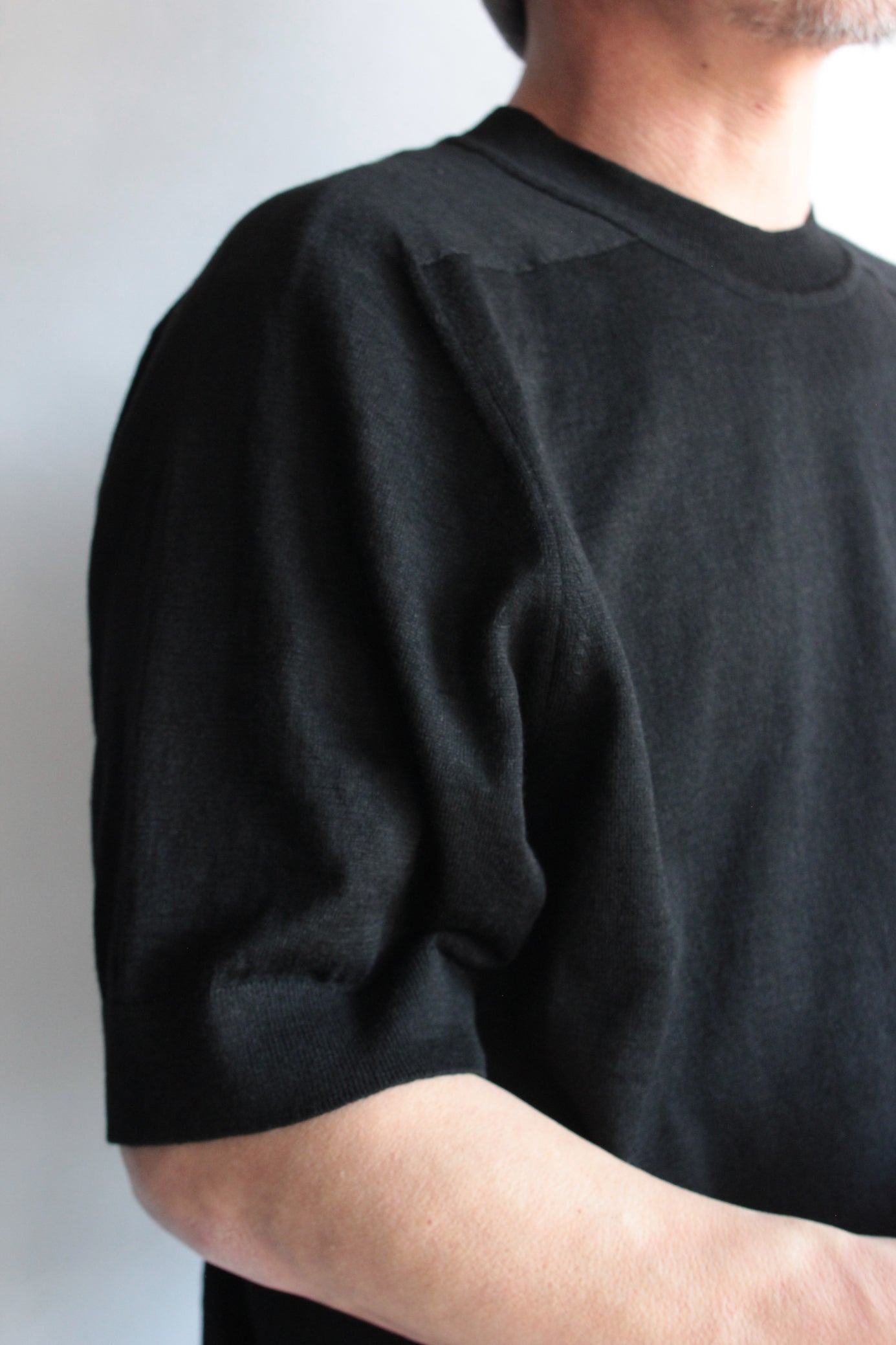 UMEDA / 16GG Wool Linen Crew Neck Pullover
