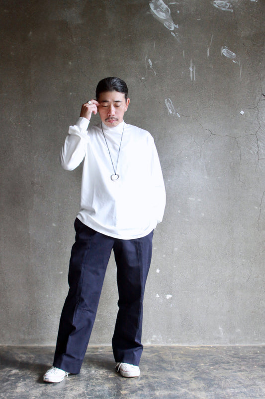 awasa /supima aging cotton smooth mock neck