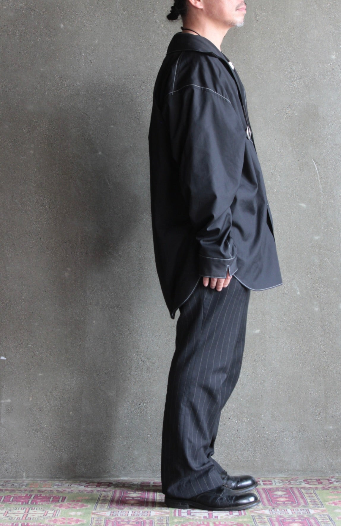 METHO / Open collar flat shirt