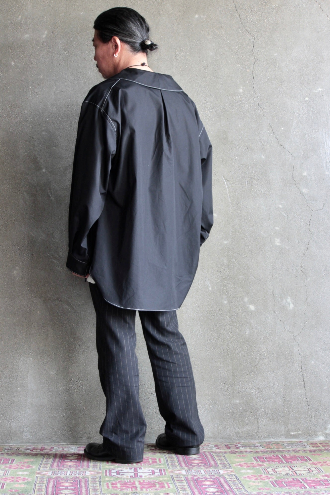 METHO / Open collar flat shirt