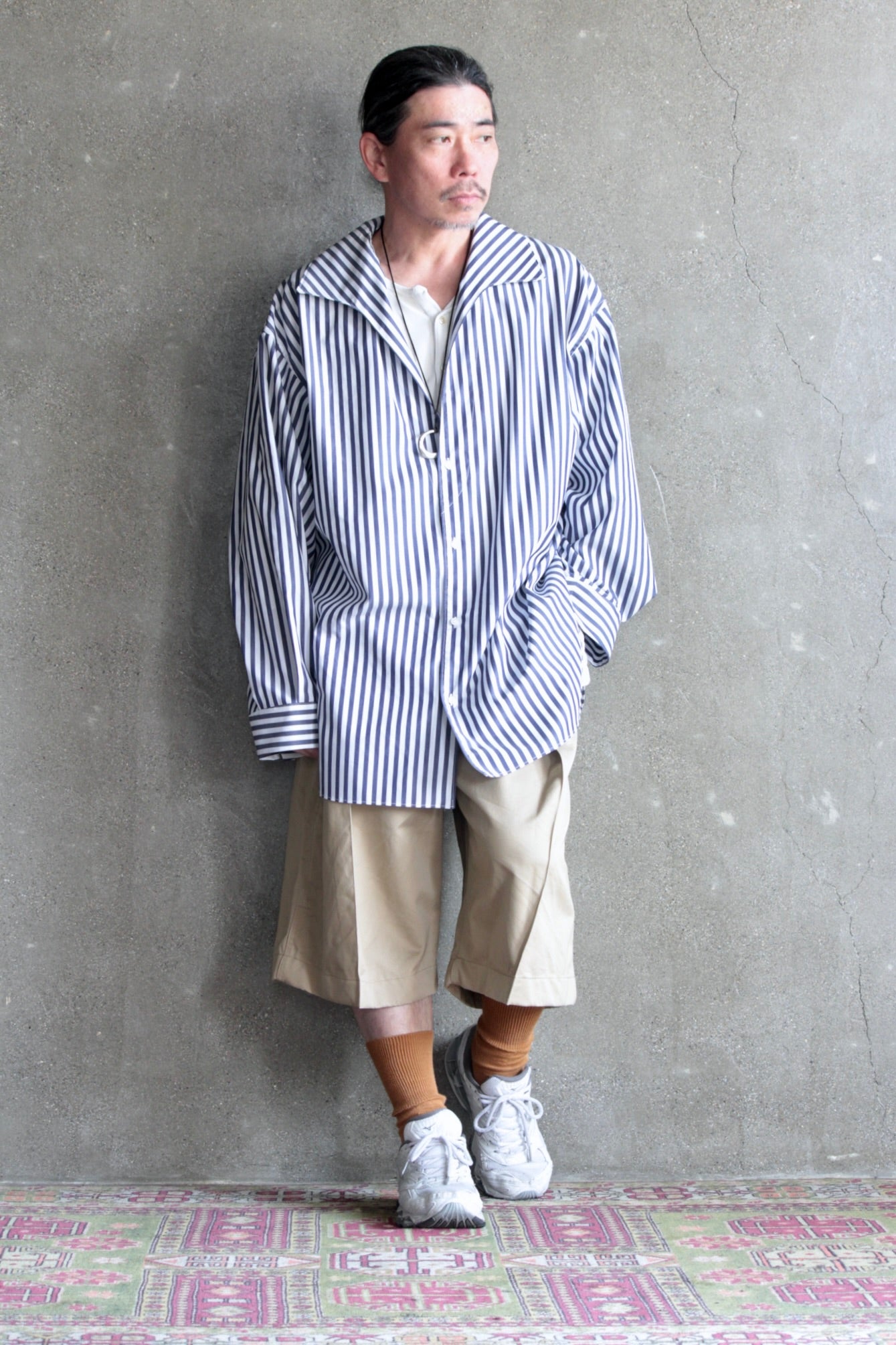METHO / Open collar flat shirt