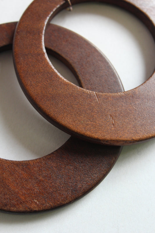 unknown /used wood earrings