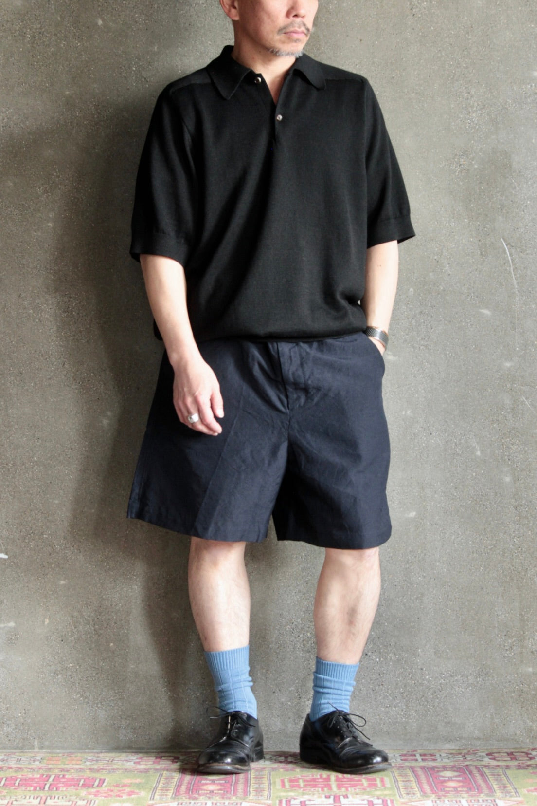 UMEDA / 12GG Wool Linen Polo Shirt