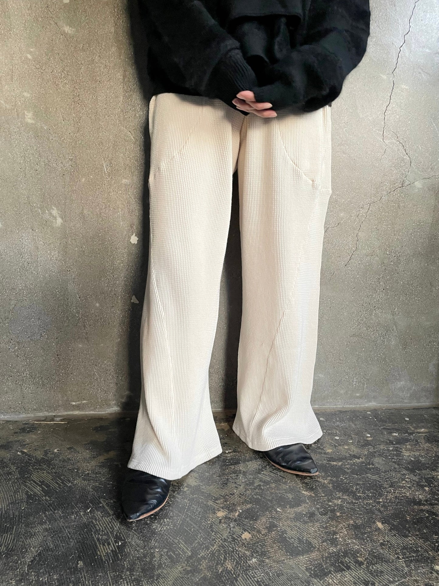 ANDER / WAFFLE CURVY PANTS