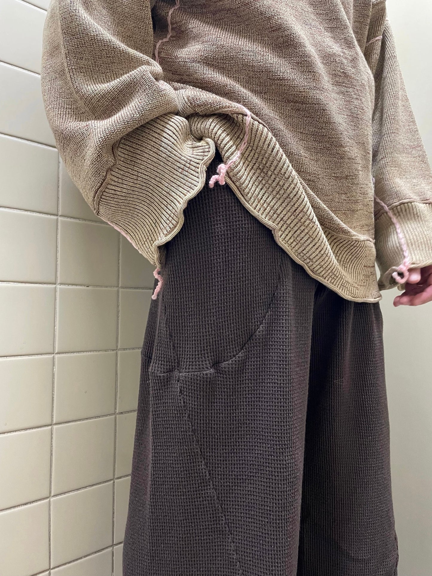 ANDER / WAFFLE CURVY PANTS
