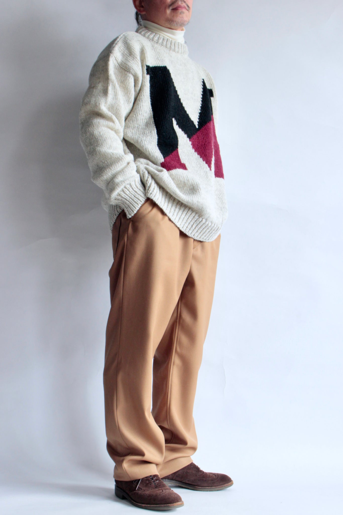 EGRETIQUE / BACK SATEEN GABARDINE EASY TROUSER
