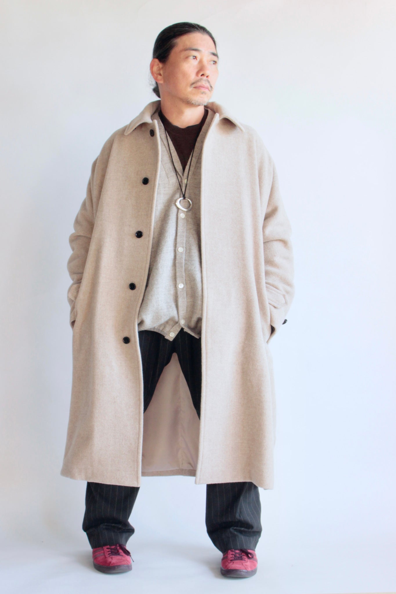 KIMURA / narrowing cardigan L/W Herringbone