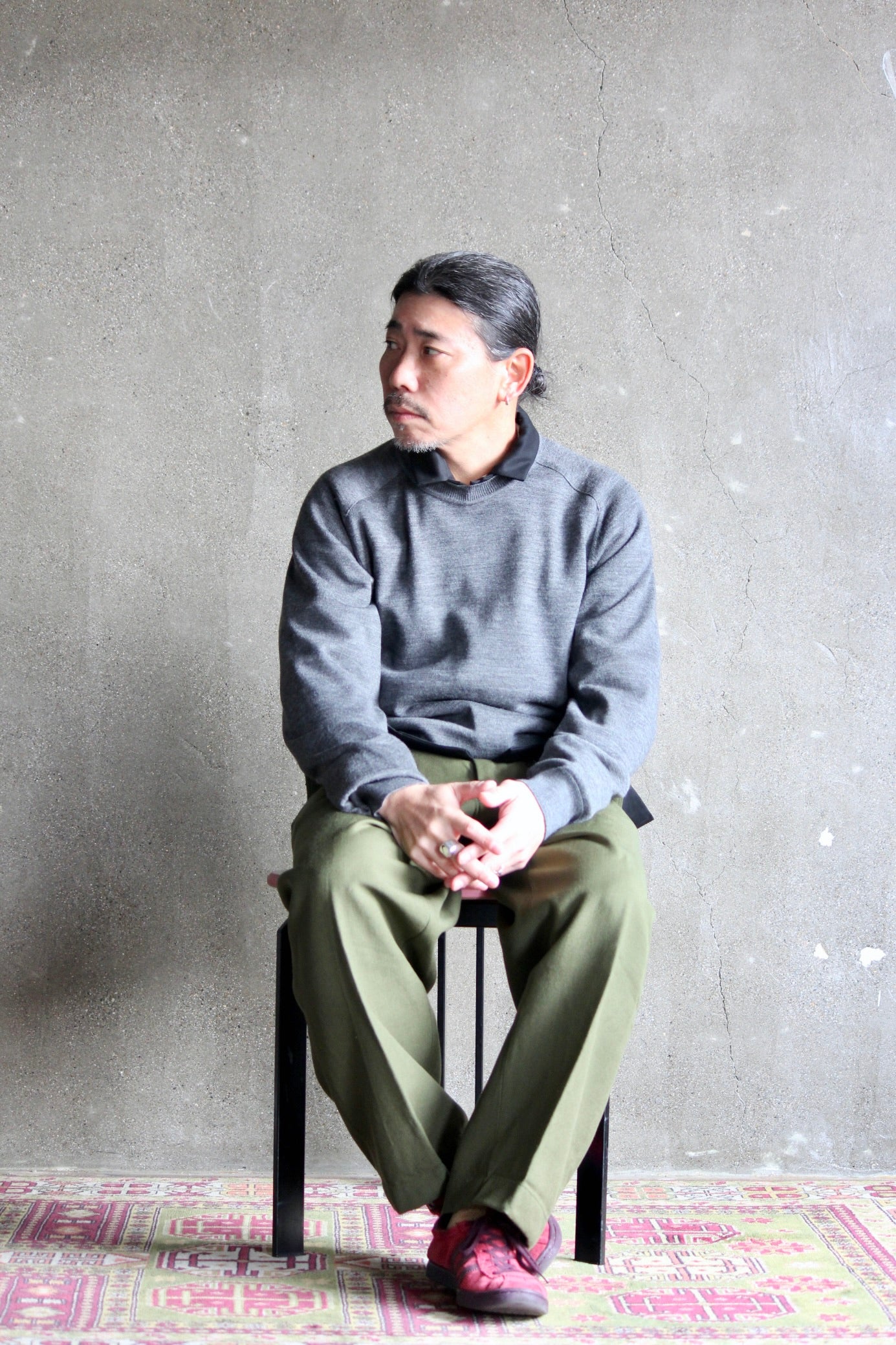 UMEDA / 12GG WOOL CREW NECK PULLOVER