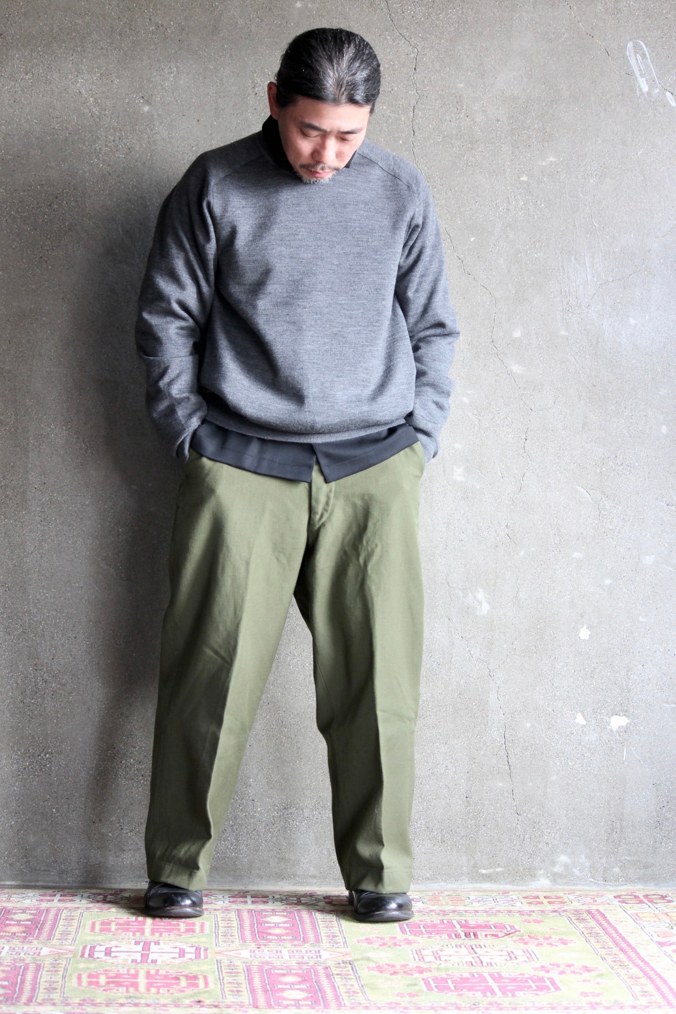 UMEDA / 12GG WOOL CREW NECK PULLOVER