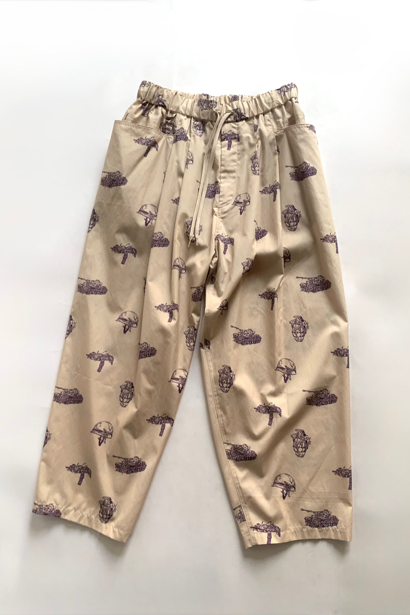 roundabout /Patterned Big Ballon Pants