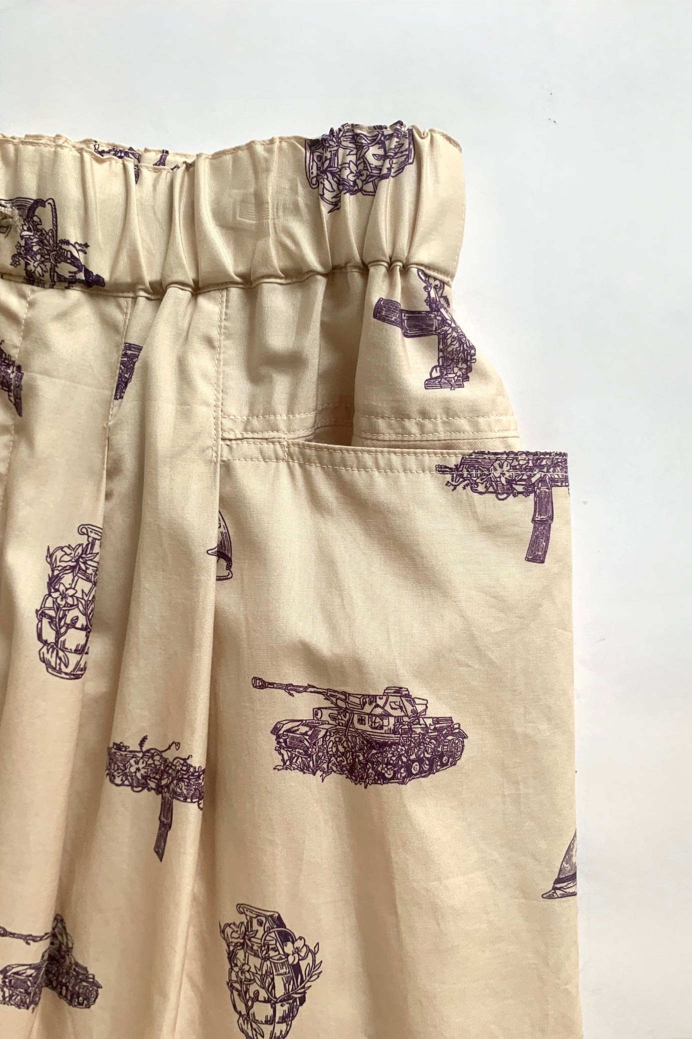 roundabout /Patterned Big Ballon Pants