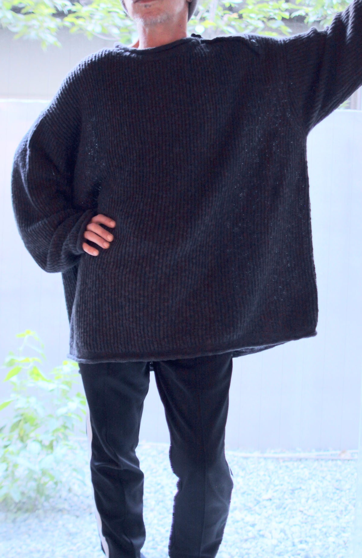 nakedgauze / COTTON LINEN LOOSE FIT SWEATER