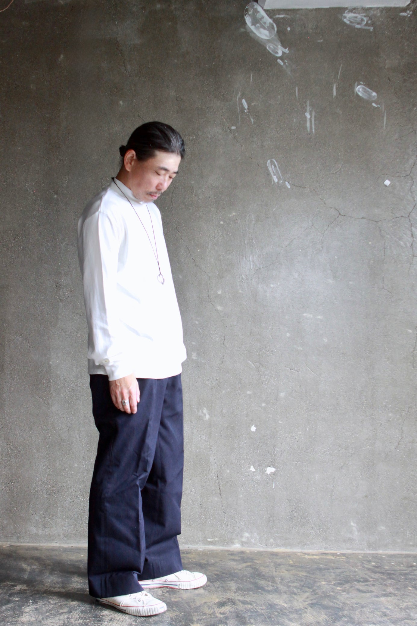 awasa /supima aging cotton smooth mock neck