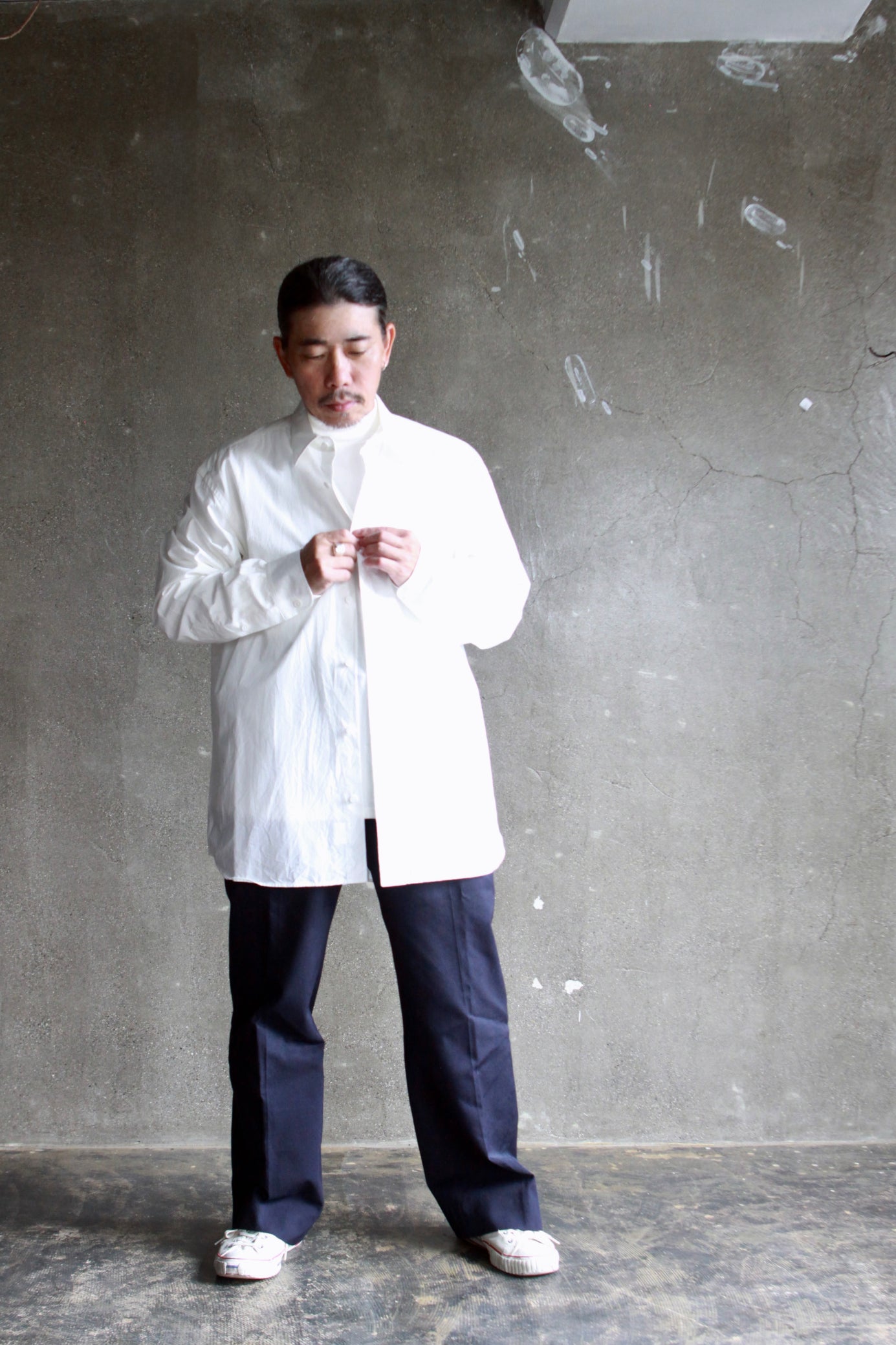 awasa /supima aging cotton smooth mock neck
