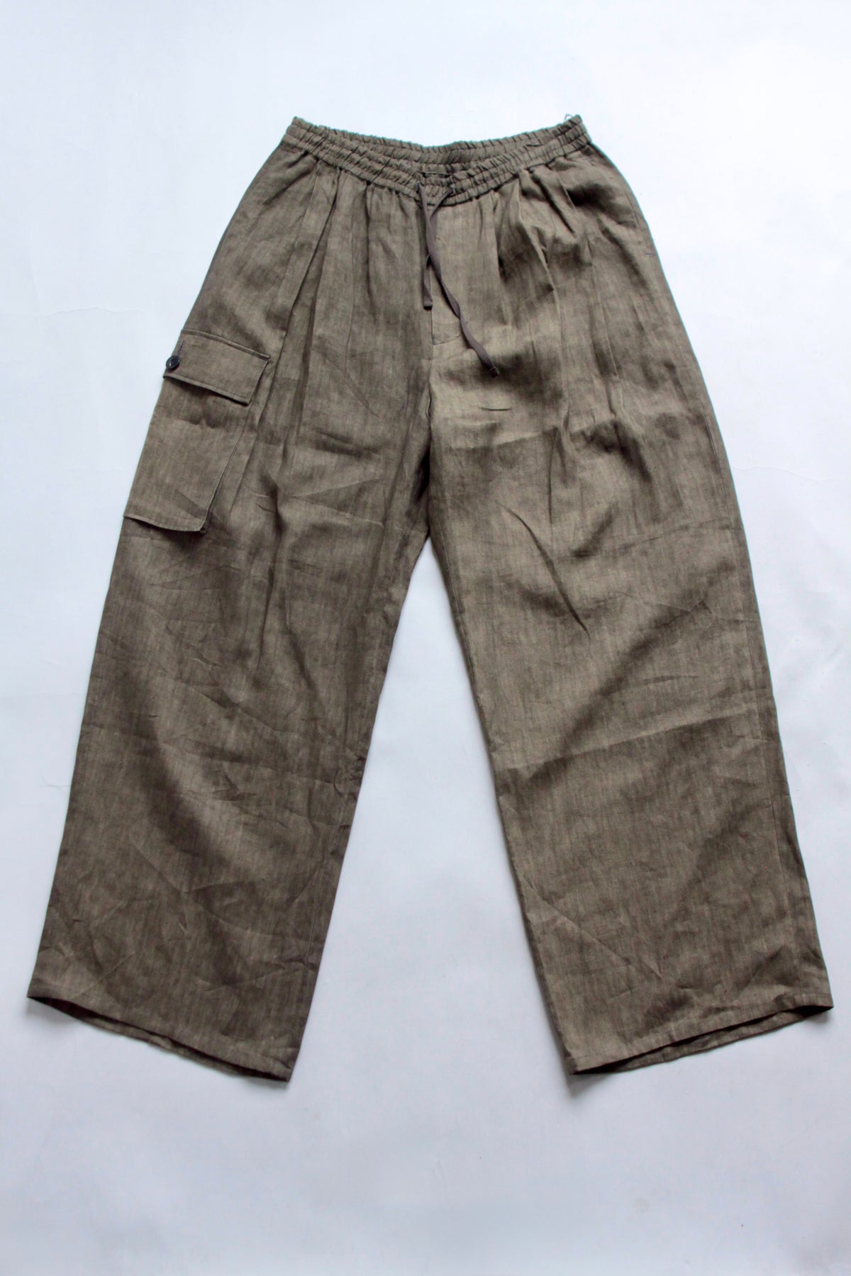 nakedgauze / SUMI LINEN WIDE EASY CARGO PANTS