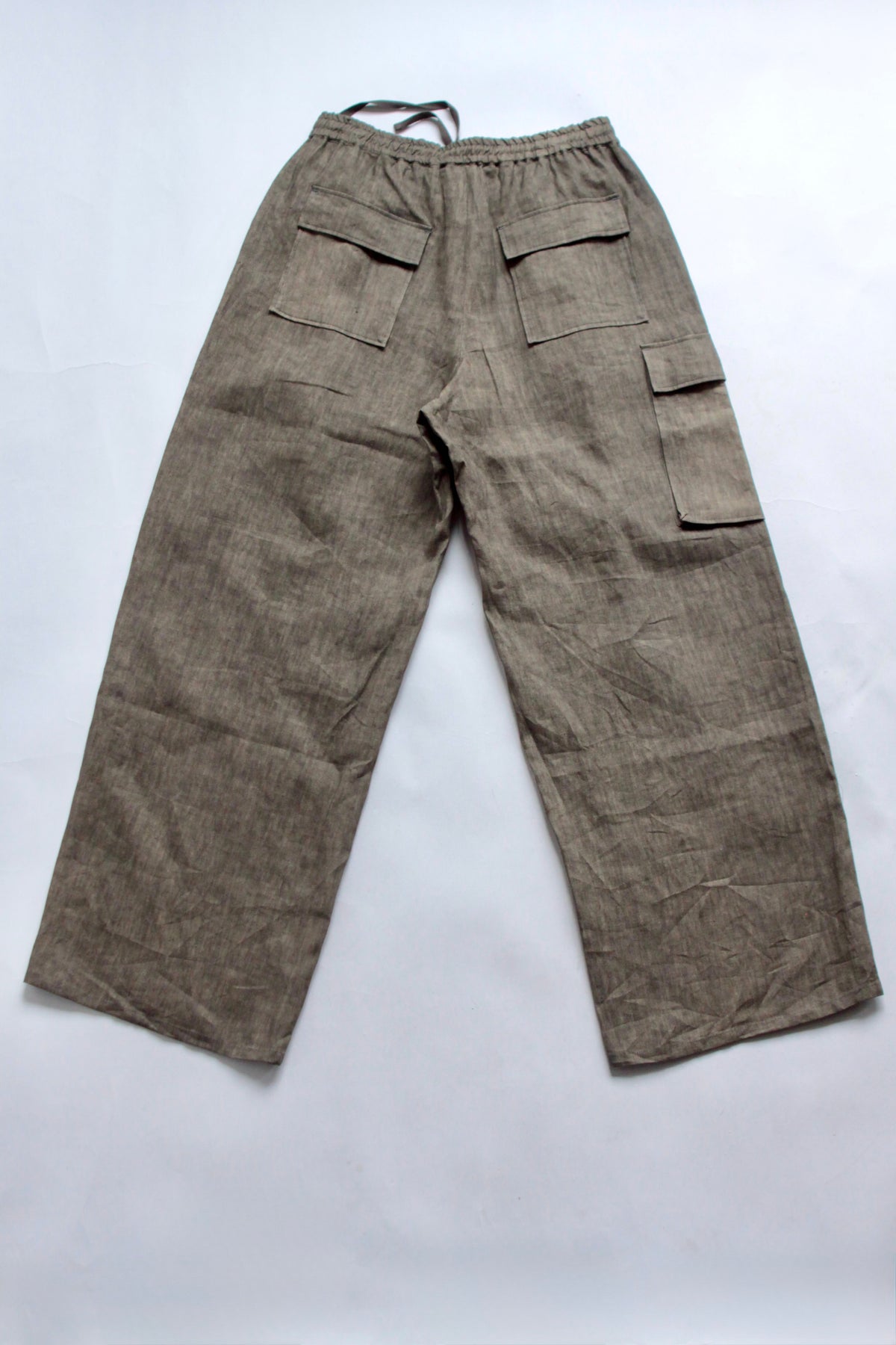 nakedgauze / SUMI LINEN WIDE EASY CARGO PANTS