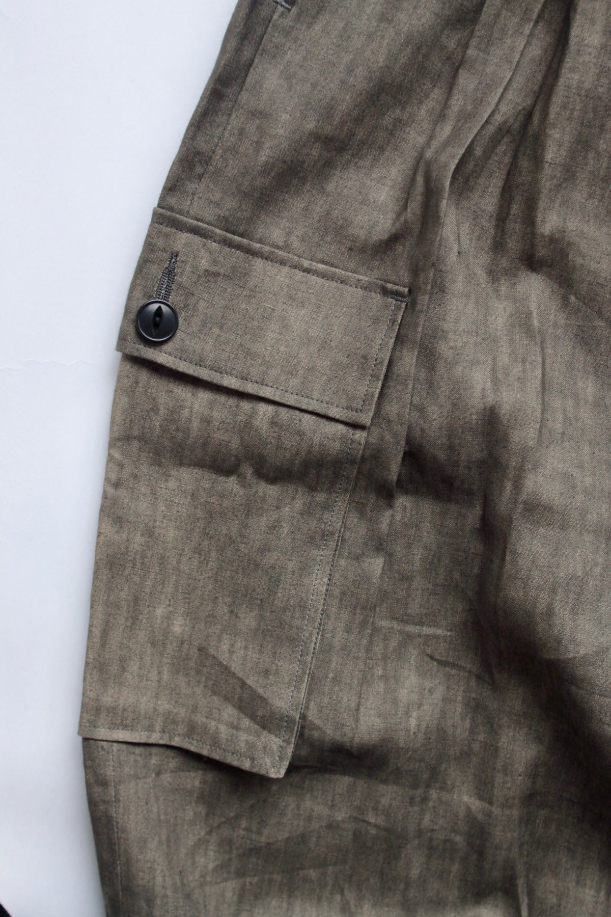nakedgauze / SUMI LINEN WIDE EASY CARGO PANTS