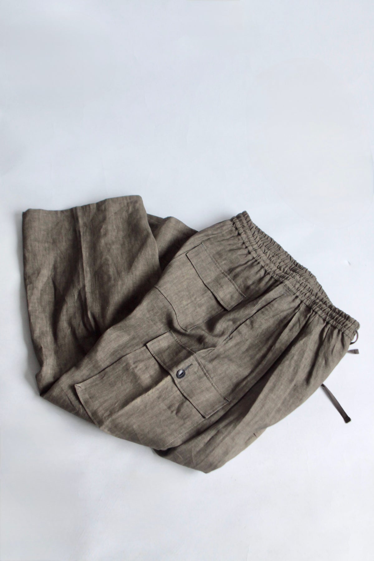 nakedgauze / SUMI LINEN WIDE EASY CARGO PANTS