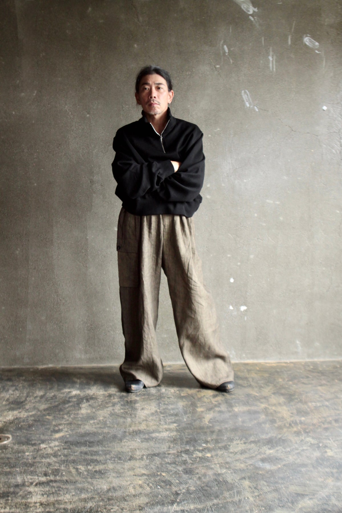 nakedgauze / SUMI LINEN WIDE EASY CARGO PANTS