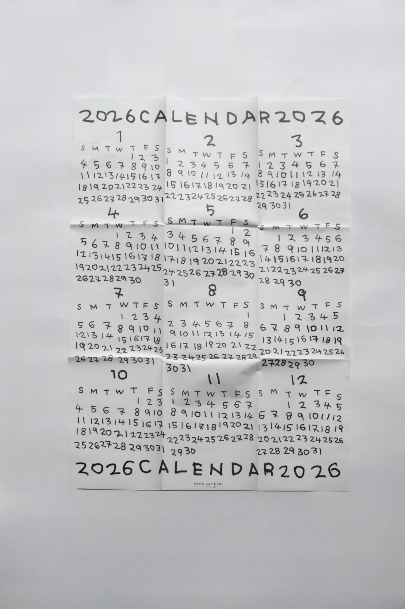 AONA HAYASHI / 2026 POSTER(折り)