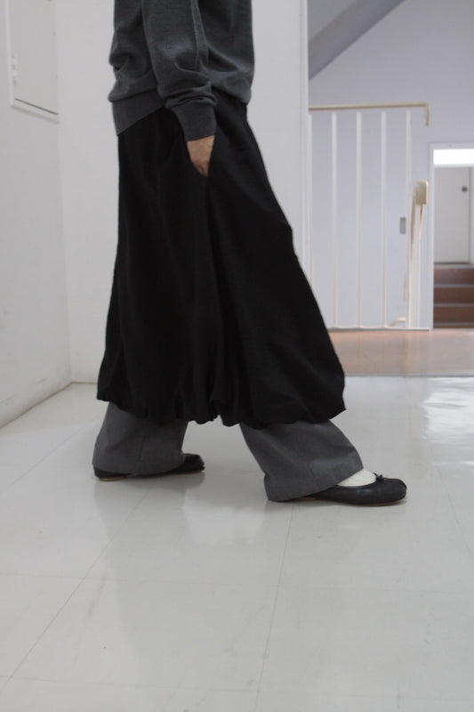 awasa /nylon silk bubble hem skirt