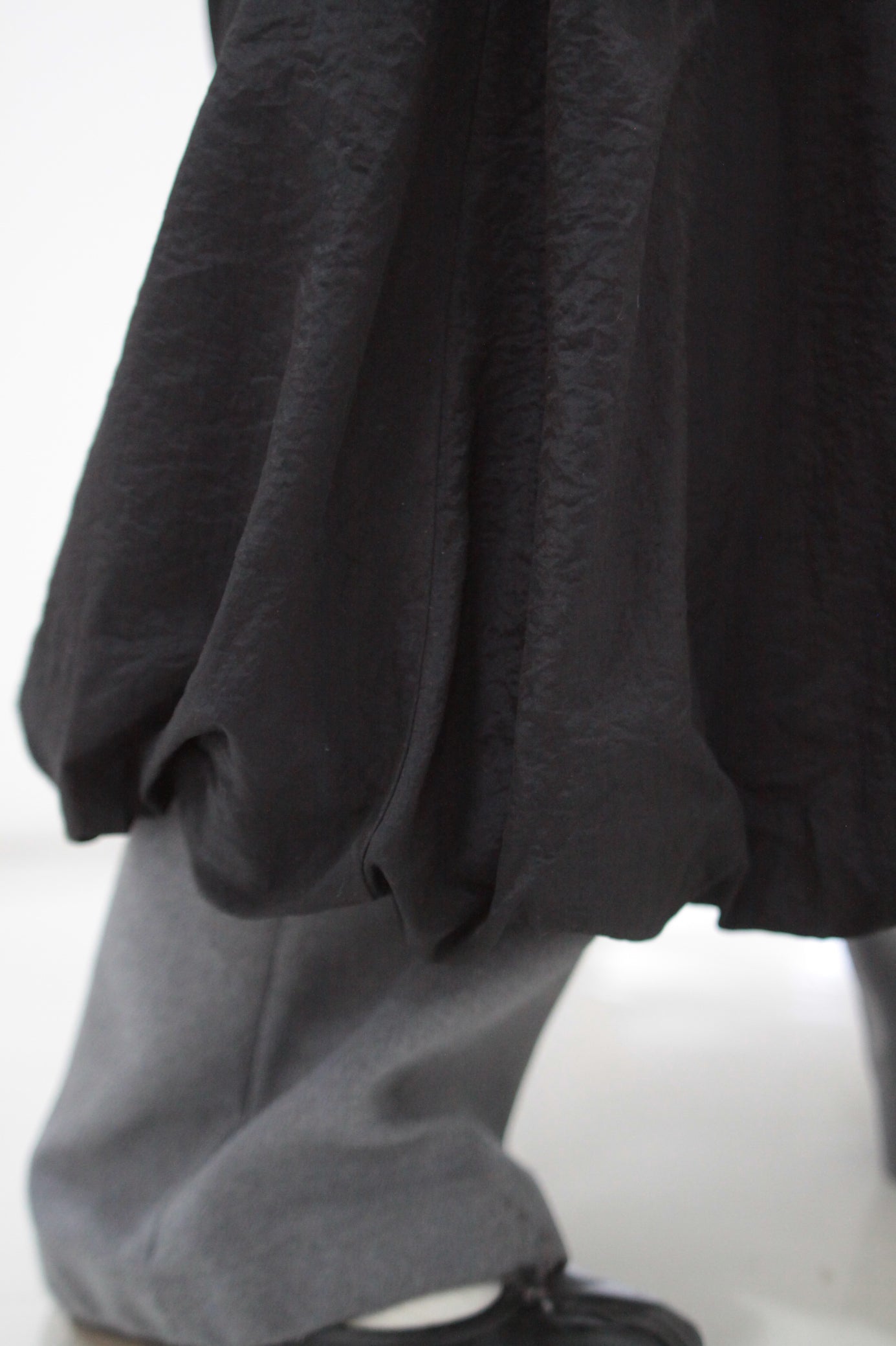 awasa /nylon silk bubble hem skirt